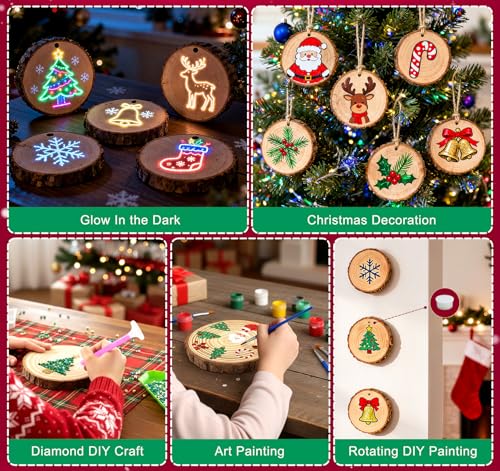 Unfinished Wooden Ornaments 30 Pcs N444458