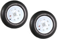 Two Trailer Tires On Rims 5.30-12 4 Lug White Spoke Q129591