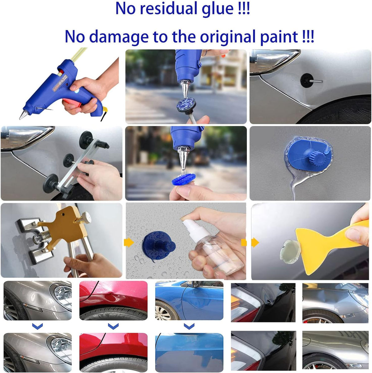 Paintless Dent Repair Tools Car Dent Remover Puller Kit U7993