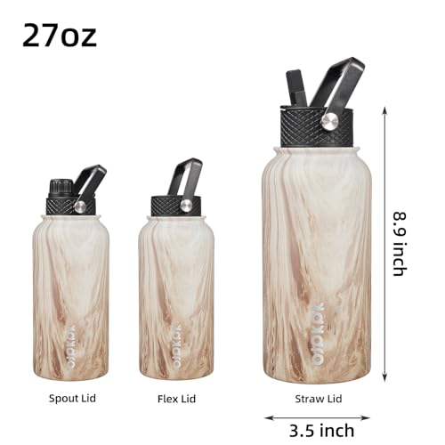 Half Gallon Insulated Stainless Steel Water Bottle with Straw Lid, Black U422465