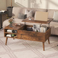 39-Inch Wood Lift Top Coffee Table with Hidden Compartment and Storage Shelf J556388