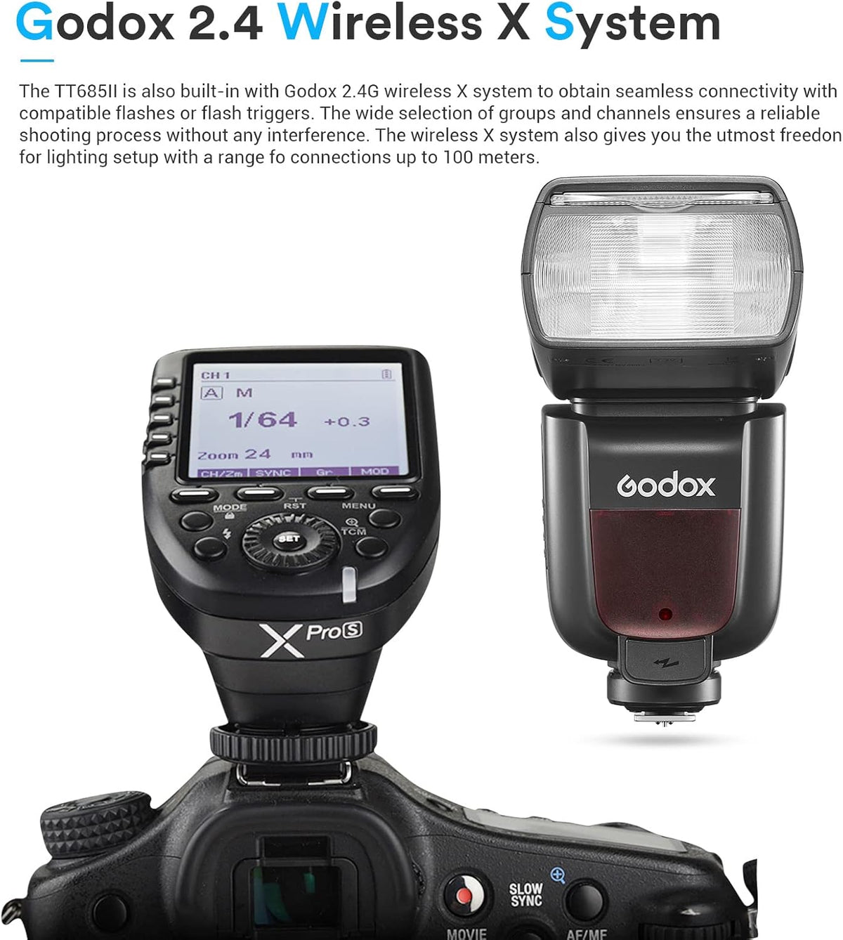 TTL Flash GN60 2.4G Wireless Camera Flash Speedlite R1876