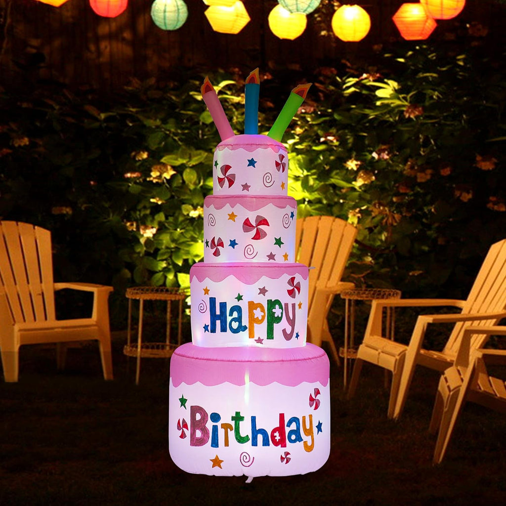 6 Feet Inflatable Birthday Cake with Candle E16555