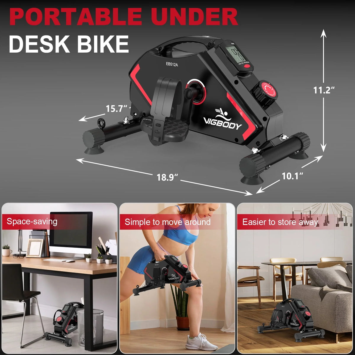 Mini Exercise Bike with Resistance Bands X690976
