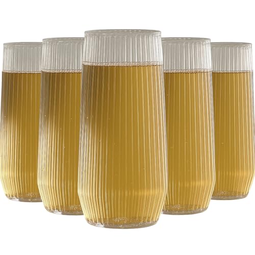 48 Pack 9 Oz Clear Stemless Plastic Champagne Flutes R141