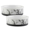White Marble Pet Bowl Set of 2 E5289