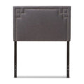 Dark Grey Fabric Upholstered Twin Size Headboard H632767