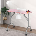 Portable Manicure Nail Table with Dust Collector, LED Lamp, Carry Bag, White X24622