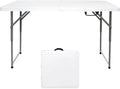 4 Foot Lightweight Adjustable Height Folding Table White Granite B69553