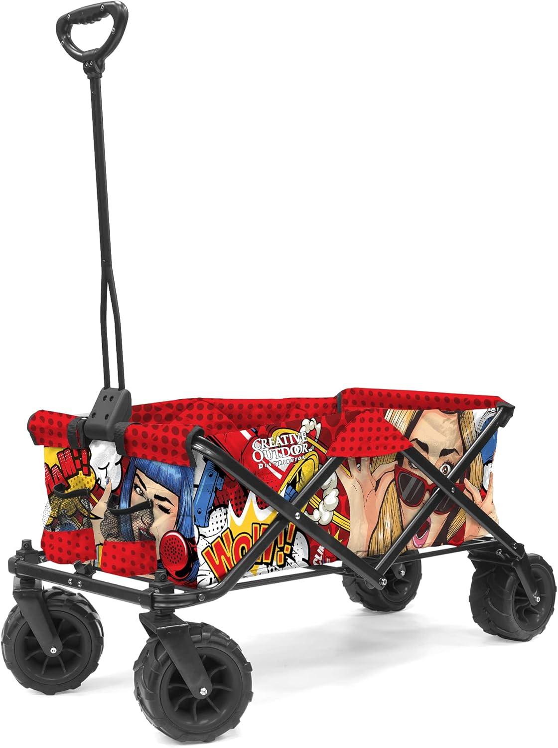 Collapsible Folding Wagon Cart Black & White Stripes N4070