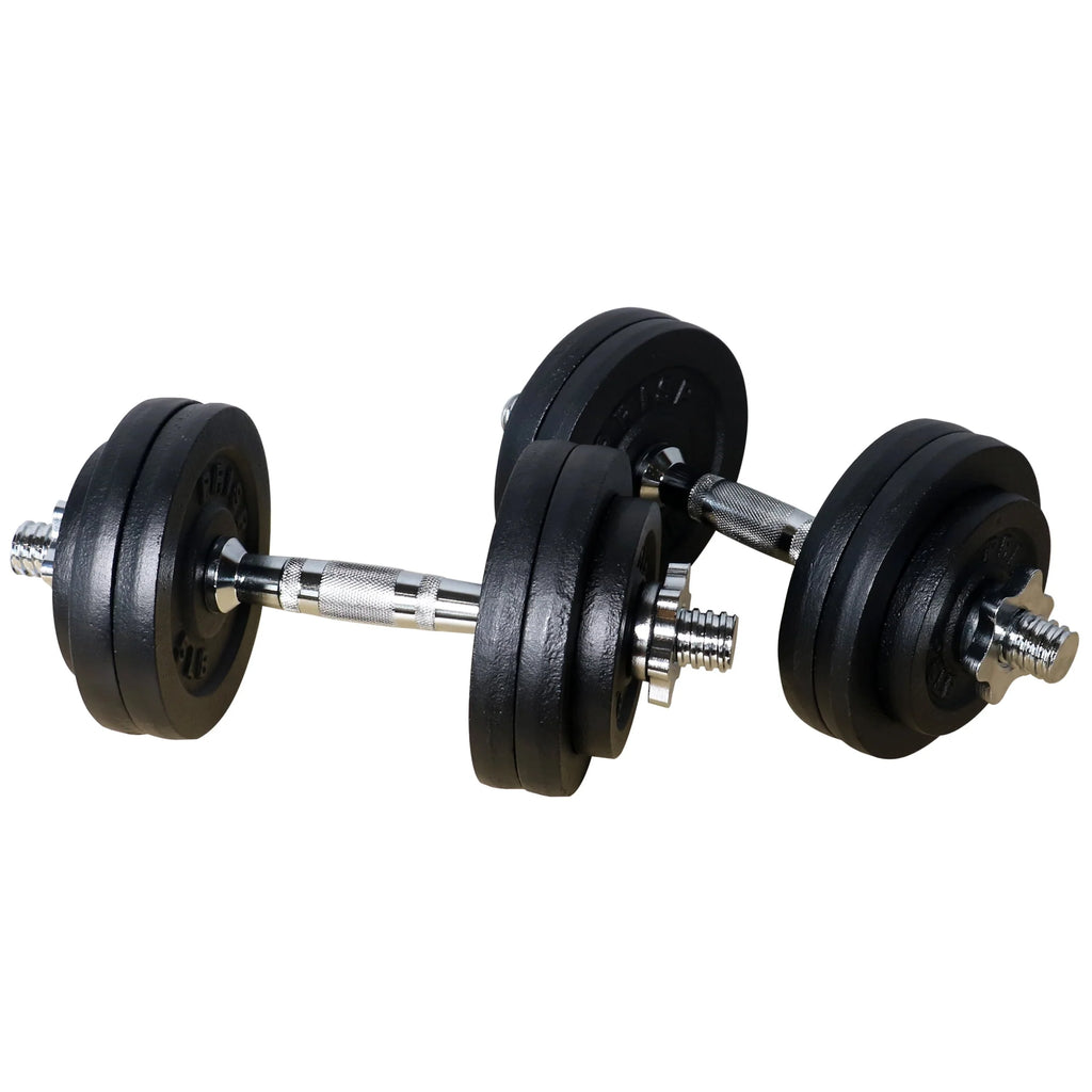 Adjustable Weight Dumbbells Set with Cast Iron Plates X658