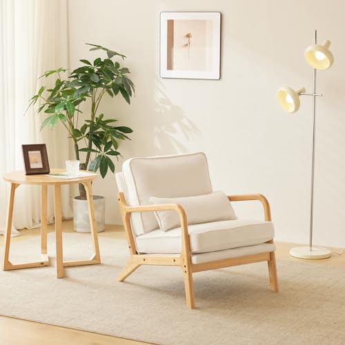 Beige Upholstered Fabric Accent Chairs Set of 2 A98853