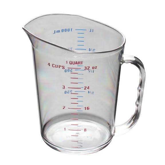 1 Qt Polycarbonate Measuring Cup, Pack of 6, Clear Z331654