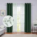 Grey Velvet Floral Sheer Curtains 63 inch 4 Pieces Set N1479