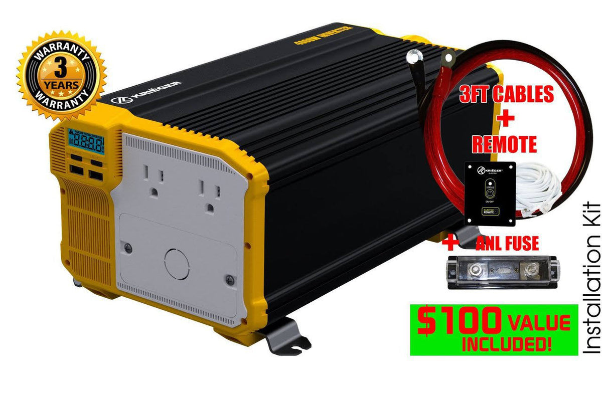 4000 Watt 12V Power Inverter Dual 110V AC Outlets Z33363