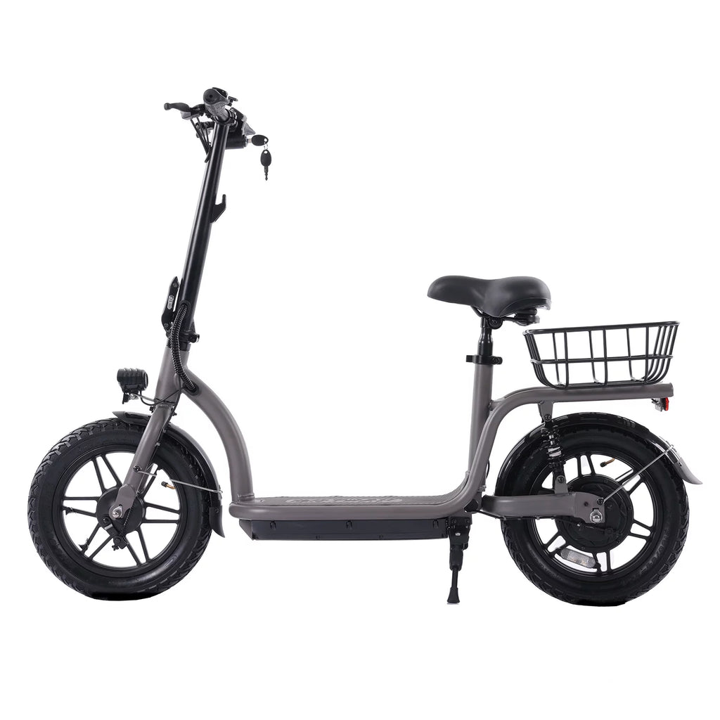 Electric Scooter with Seat, 400W, 14 Pneumatic Tire, Black M91962