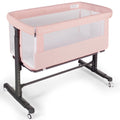 Baby Bassinet with Wheels Adjustable Bedside Sleeper Grey G980485