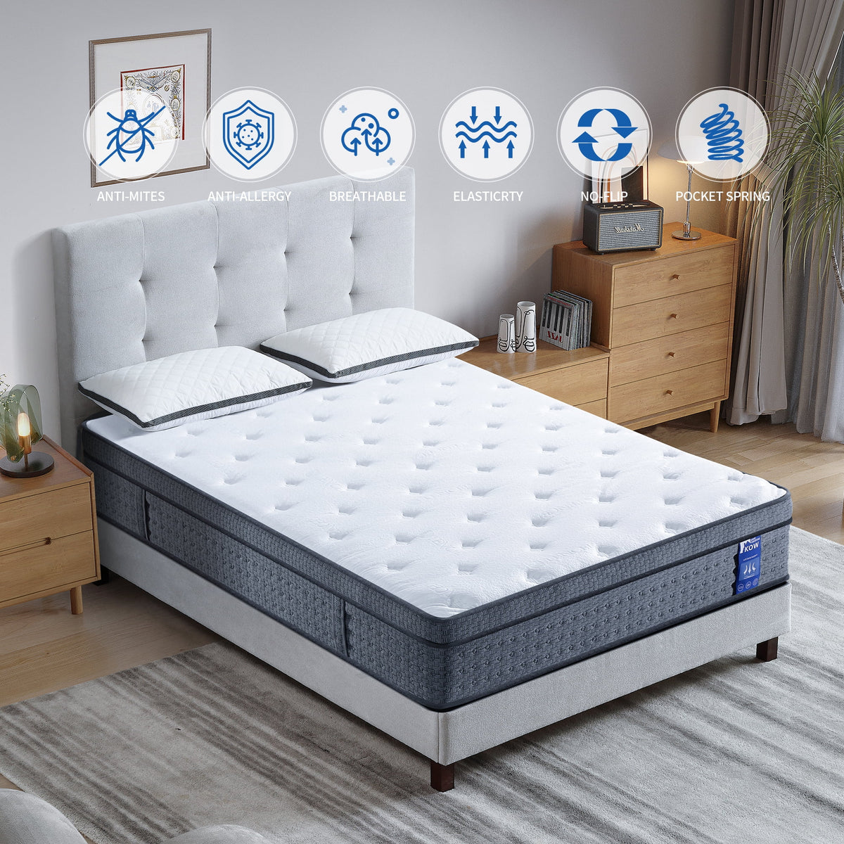 12 inch Full Size Gel Memory Foam Hybrid Mattress W589