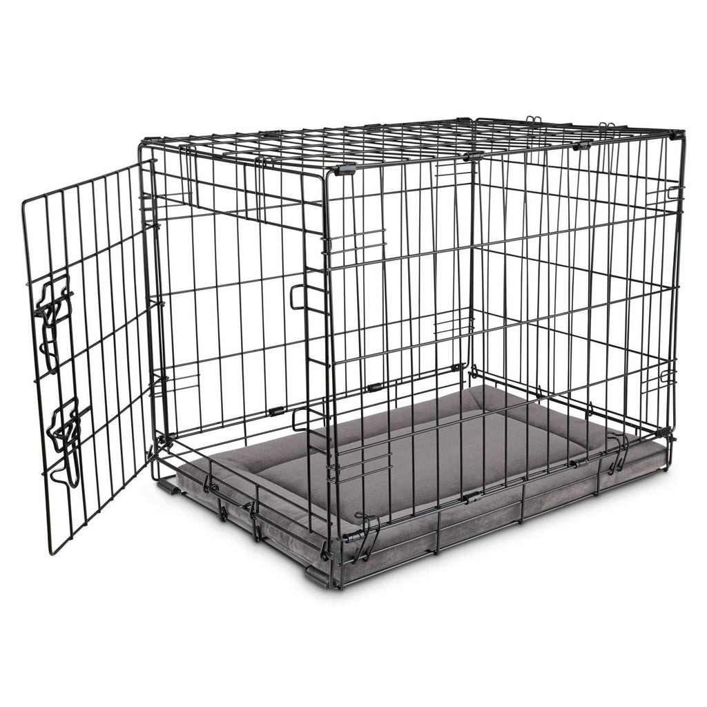 Dark Grey Velvet Dog Crate Mat and Pet Bed H9908