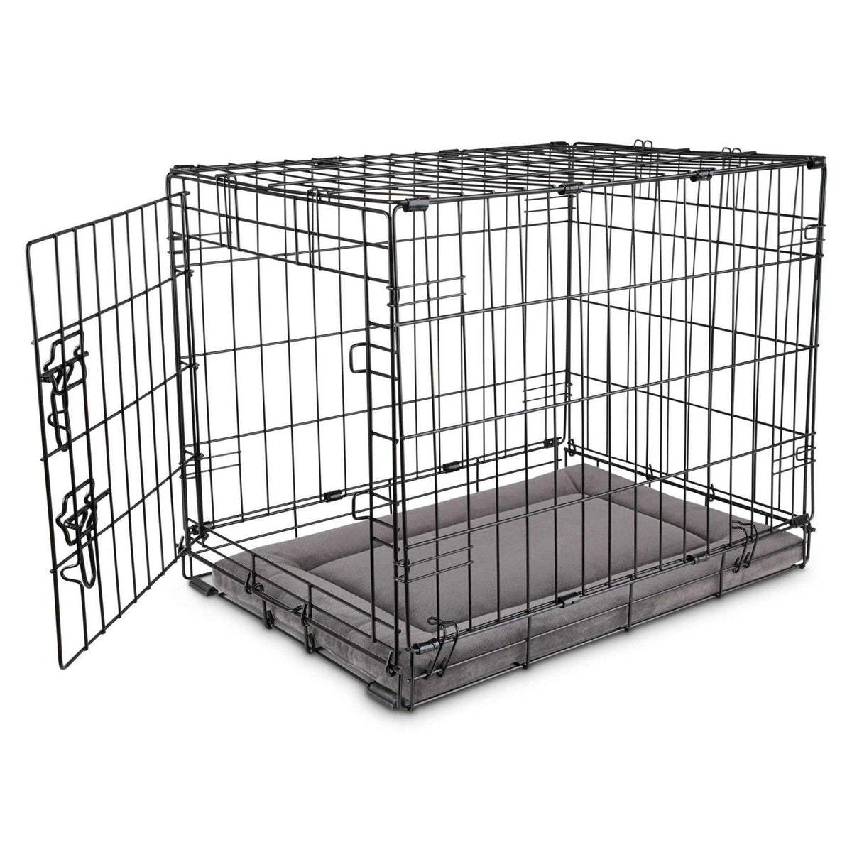 Dark Grey Velvet Dog Crate Mat and Pet Bed H9908