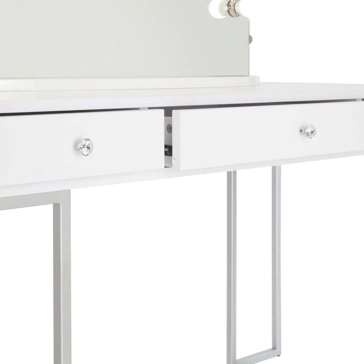 White Modern Makeup Desk with 3 Drawers B691