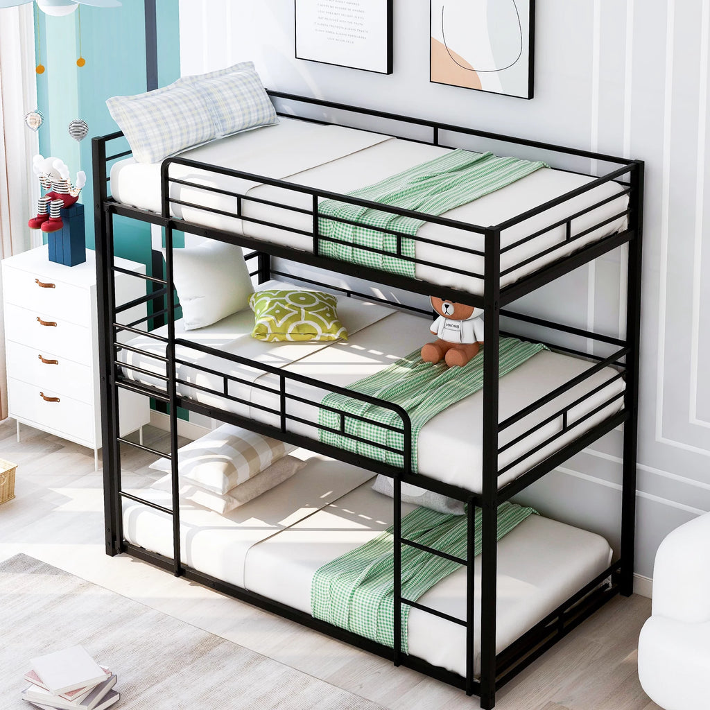 Black Metal Triple Bunk Bed F543