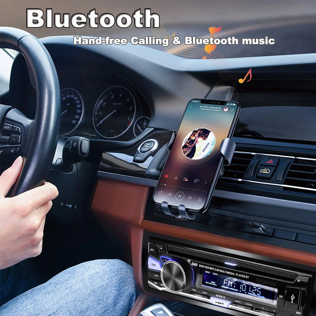 Single DIN Car Stereo with CD/DVD Player Bluetooth AM/FM Radio W3815