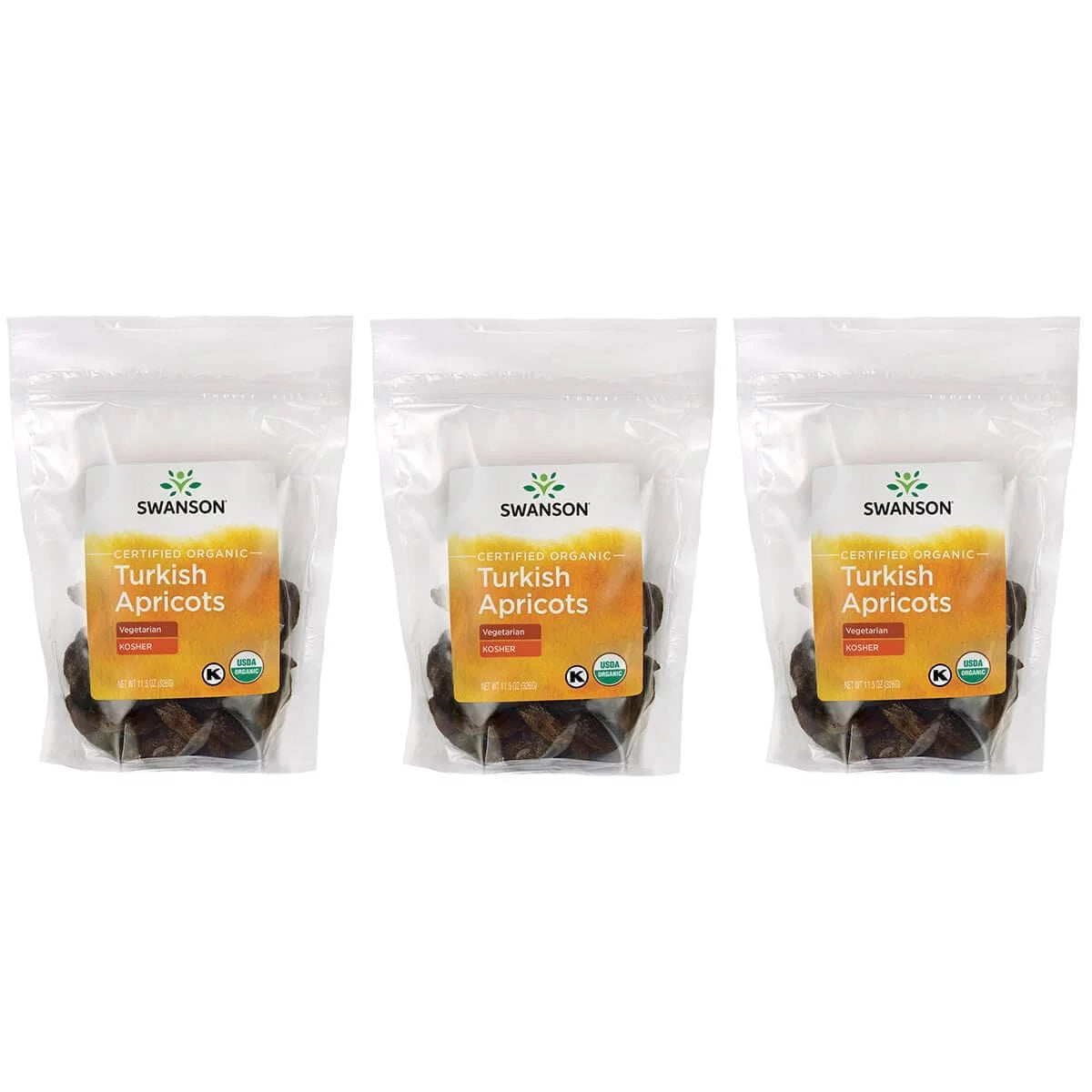 Certified Organic Turkish Apricots 11.5 oz 3 Pack R8361