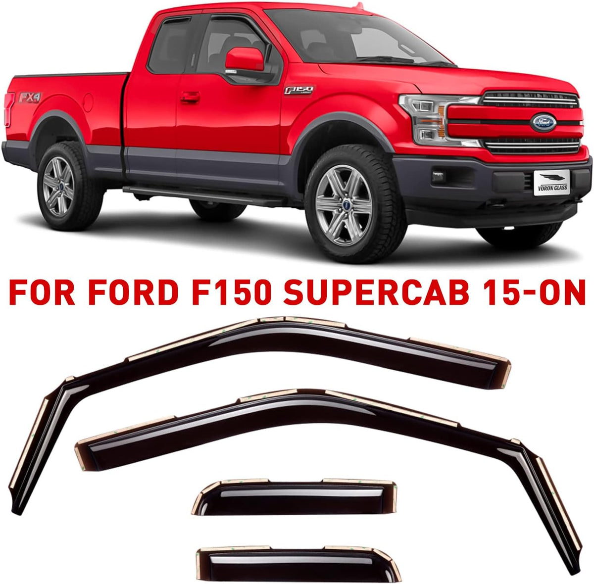 In-Channel Extra Durable Window Deflectors 4Pieces U603