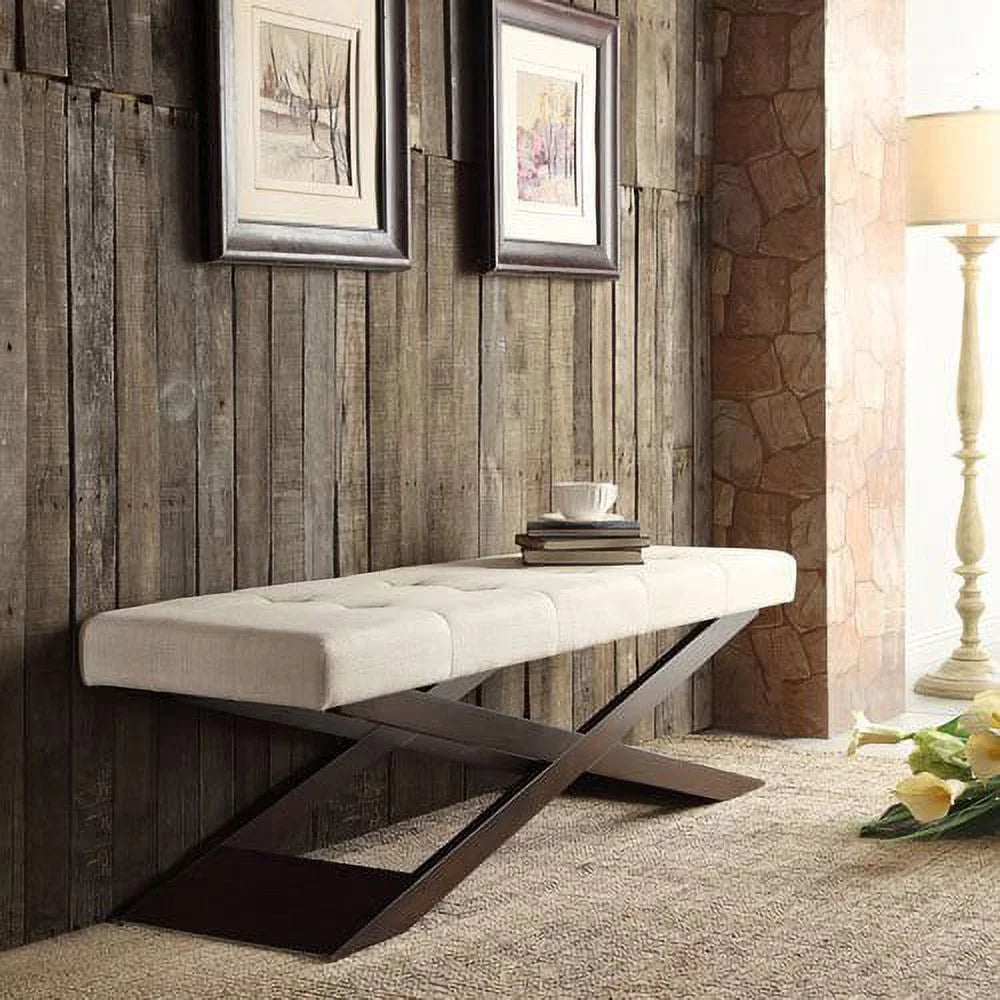 Beige Tufted Upholstered Bench M242694