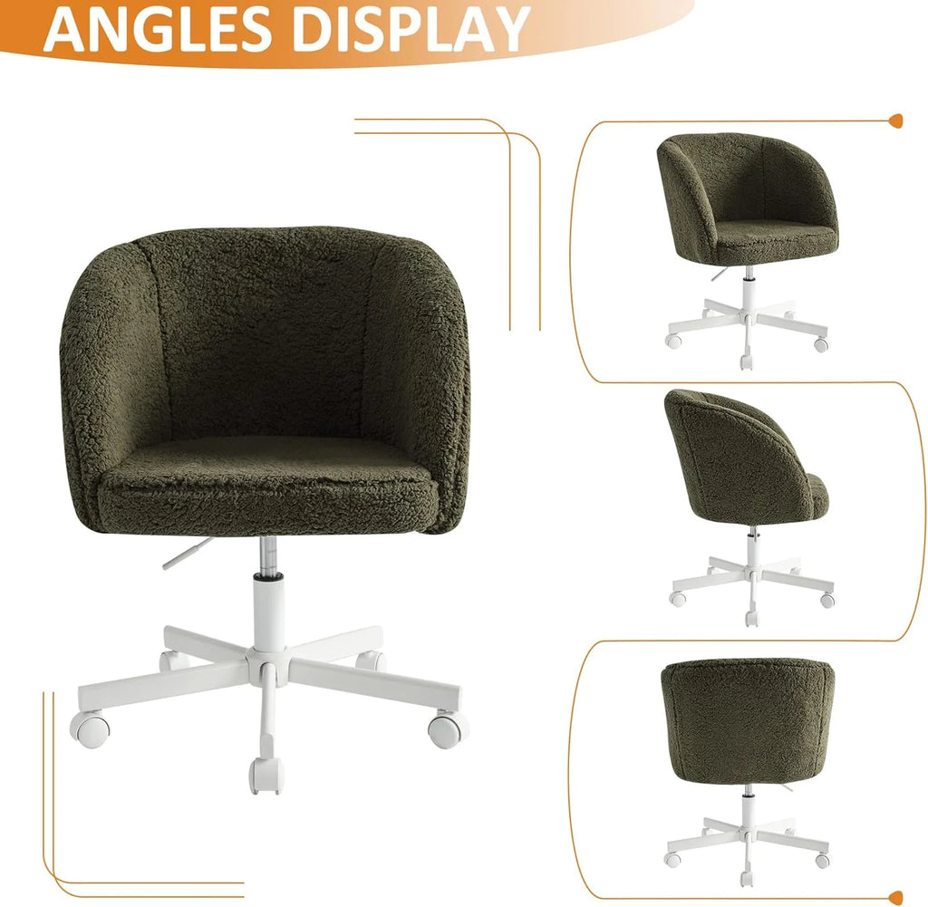 Boucle Office Chair Height Adjustable with Wheels K35882