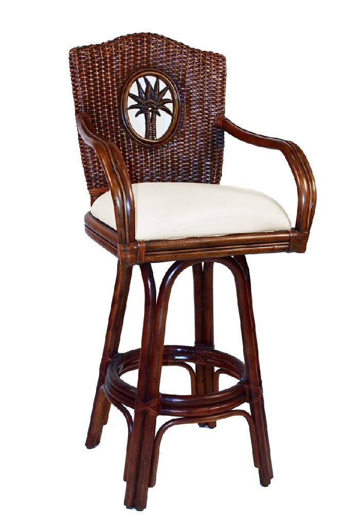 Indoor Swivel Rattan & Wicker Counterstool T972559
