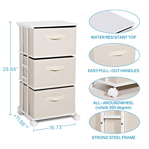 Black 3 Drawer Fabric Dresser X2802