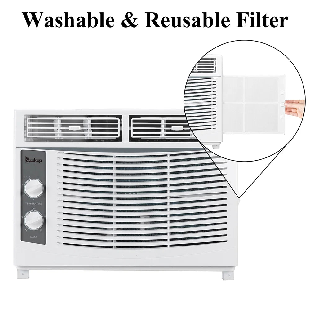 5000 BTU 115V Window-Mounted Compact Air Conditioner, White Z69490