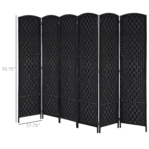 3 Panel 6FT Tall Wicker Weave Room Divider R93642