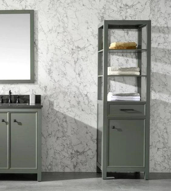 21x22 Pewter Green Linen Cabinet C812