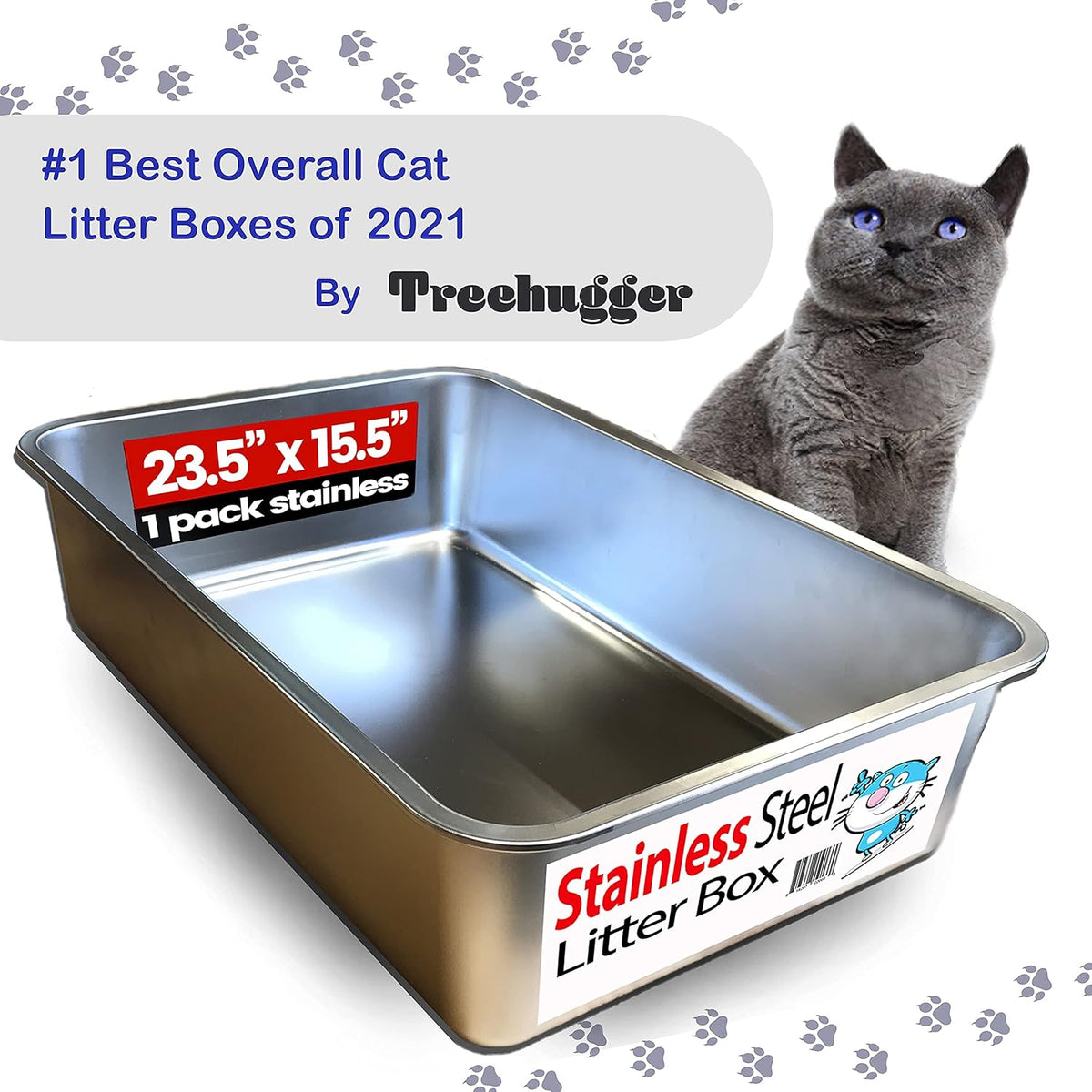 Stainless Steel XL Cat Litter Box with Enclosure F946513