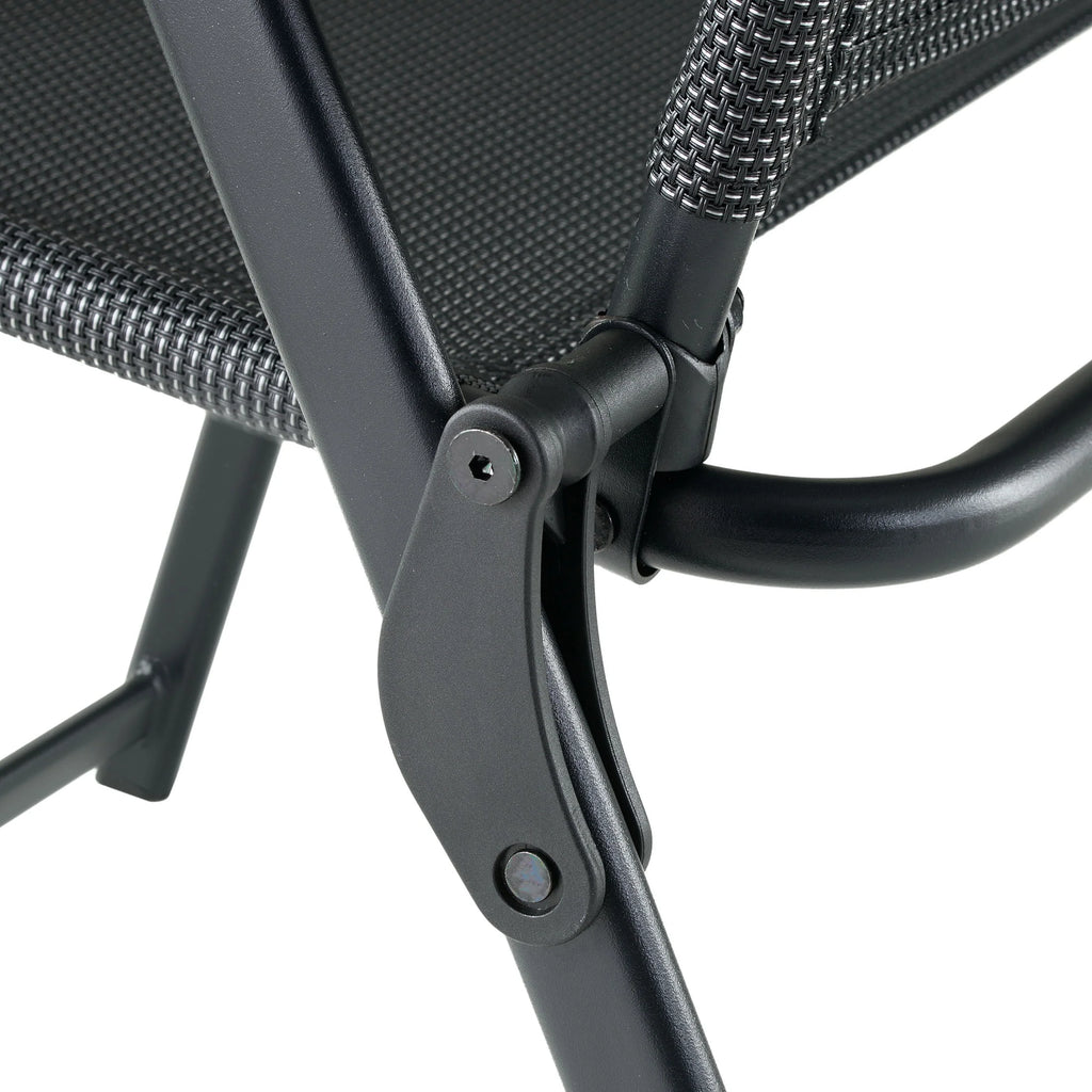 3-Piece Steel and Sling Folding Outdoor Bistro Set, Black B978551