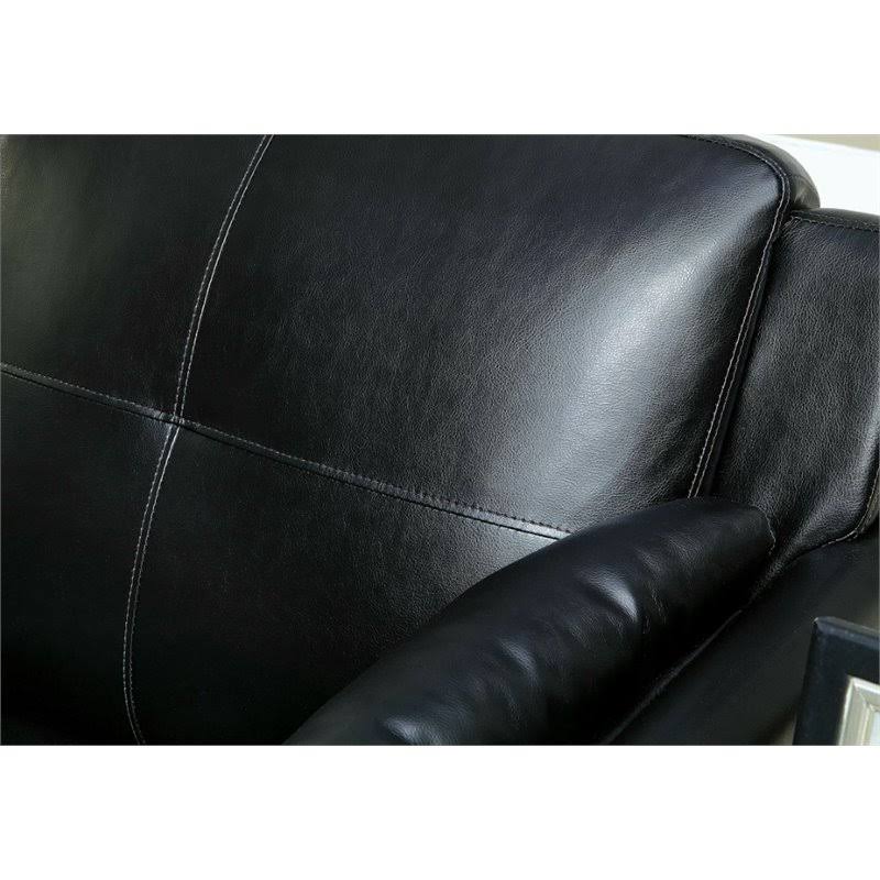 Black Tufted Faux Leather Accent Chair B260728