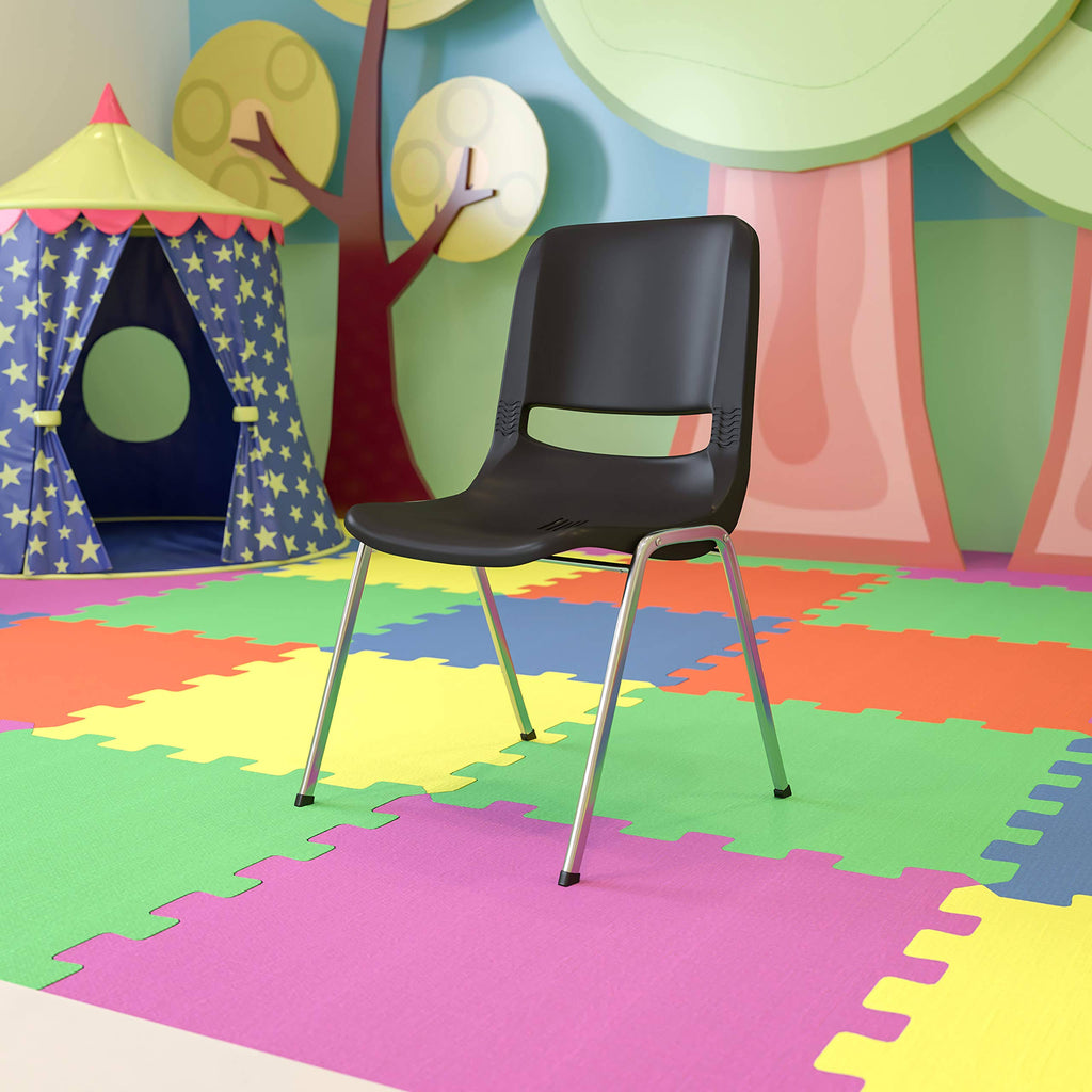 Black Stack Chair with Chrome Frame S21652