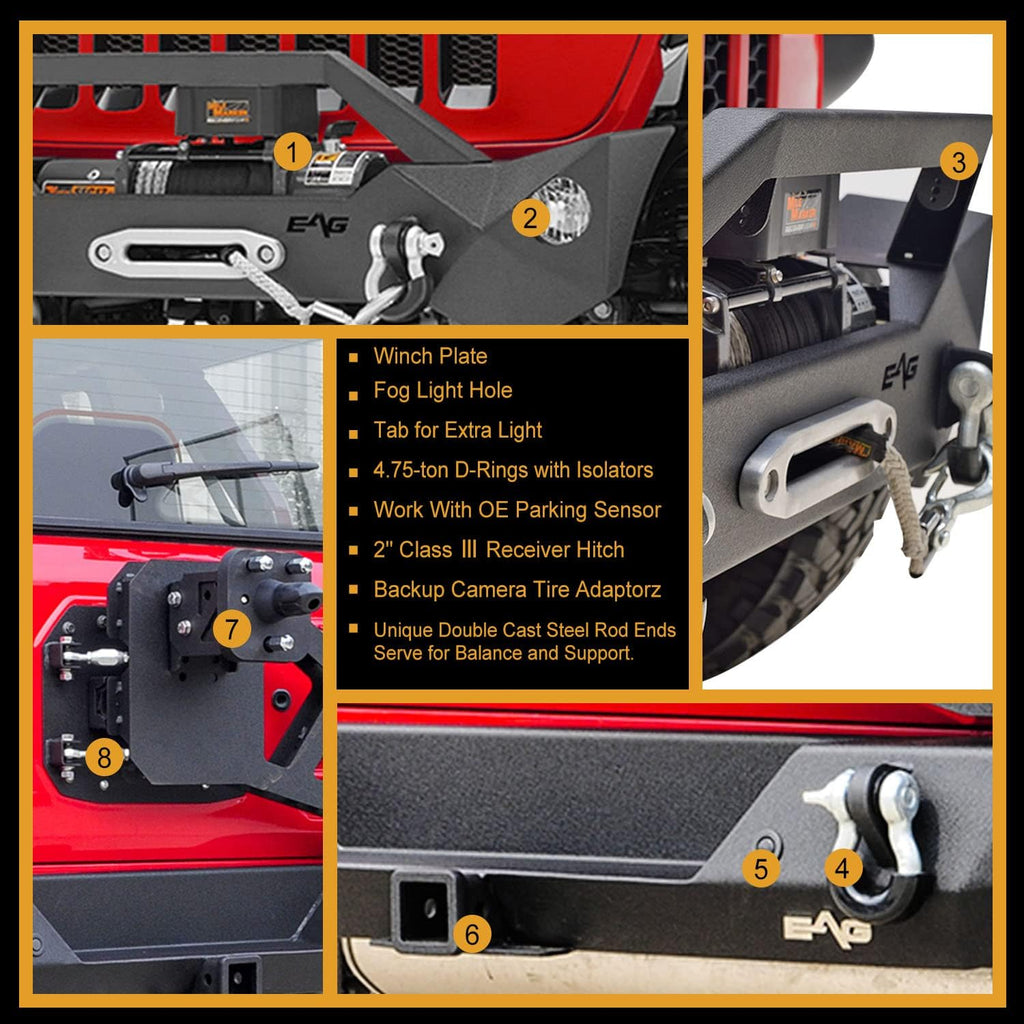 Front and Rear Bumper with Tire Carrier B9737