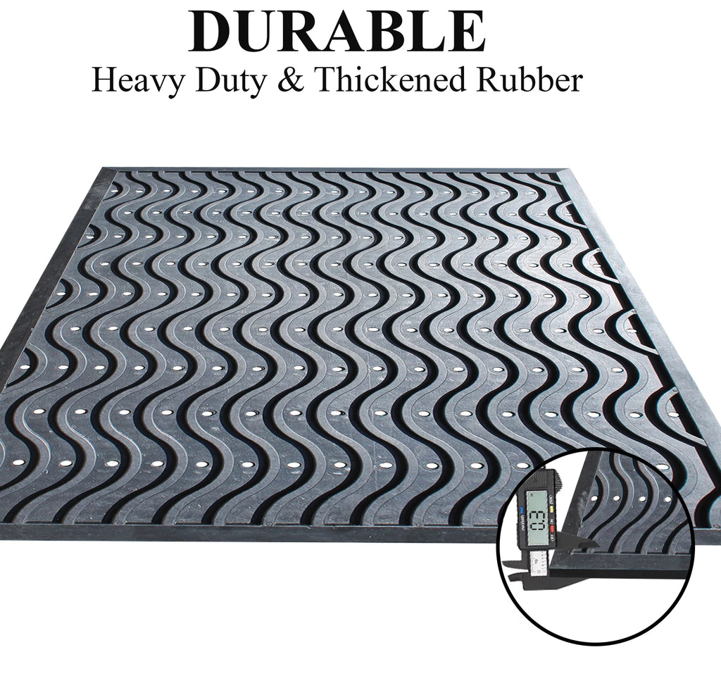 100% Rubber Clean Step Scraper Doormat W616821