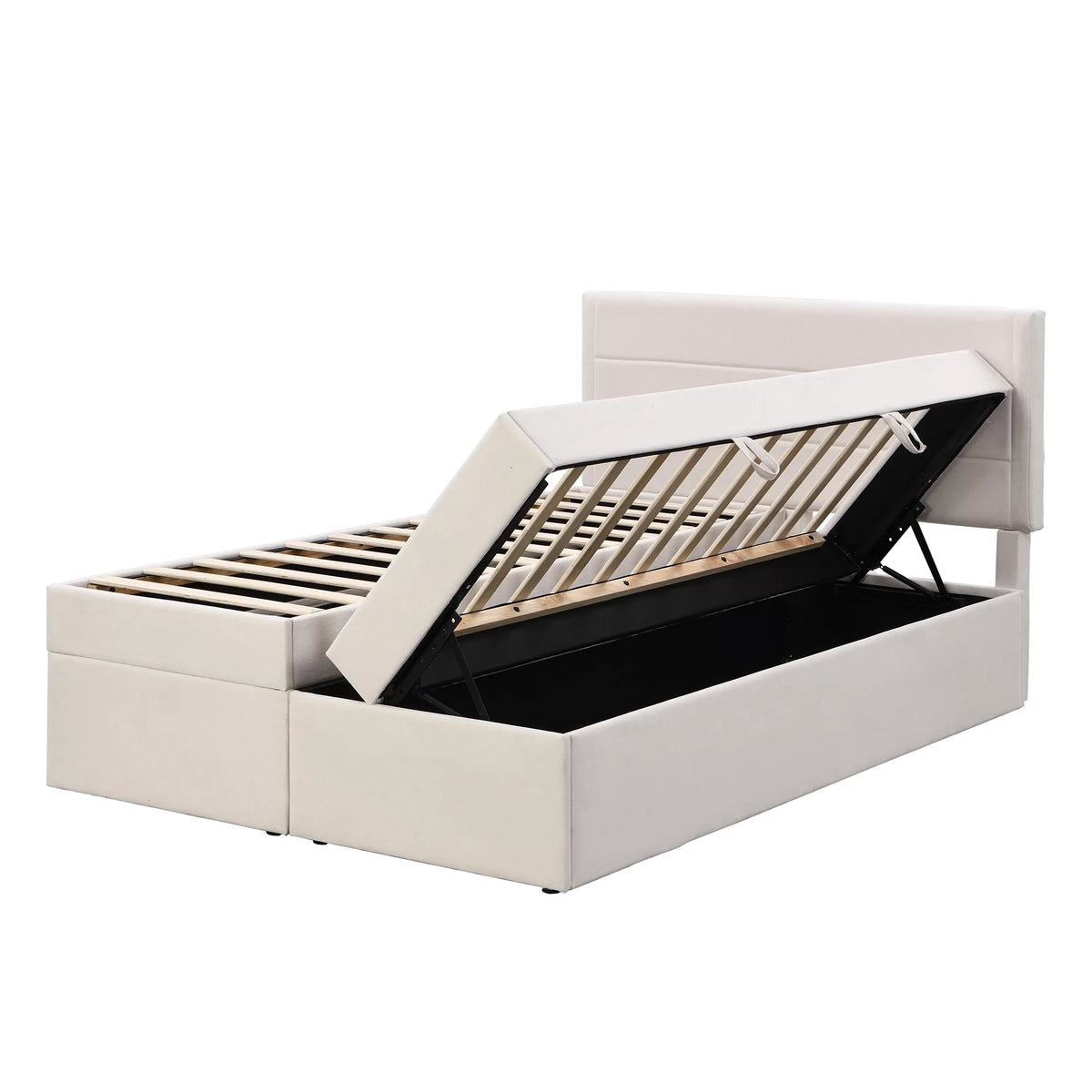 Full Size Lift-up Upholstery Platform Bed with Storage S44035