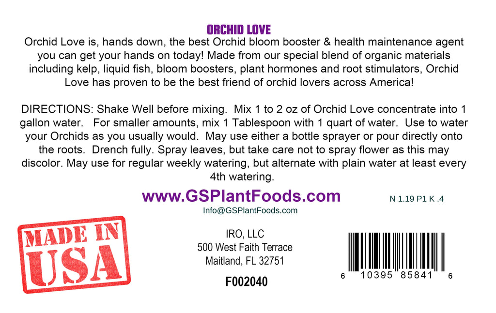 Organic Orchid Fertilizer 1 Gallon Liquid Concentrate I22485