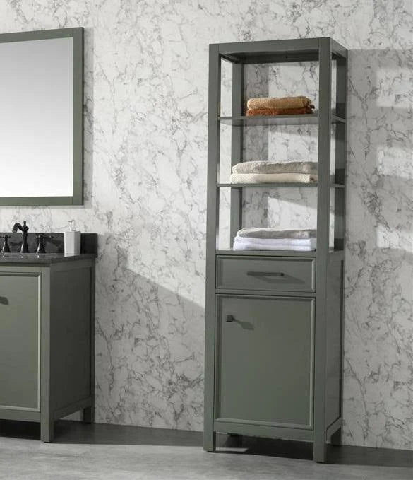 21x22 Pewter Green Linen Cabinet C812