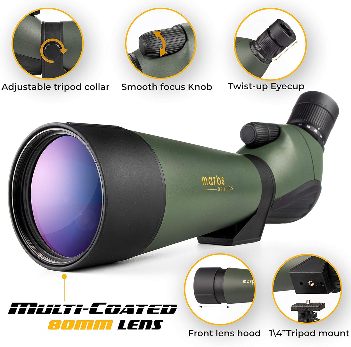 20-60x80 Spotting Scope with Tripod L7016
