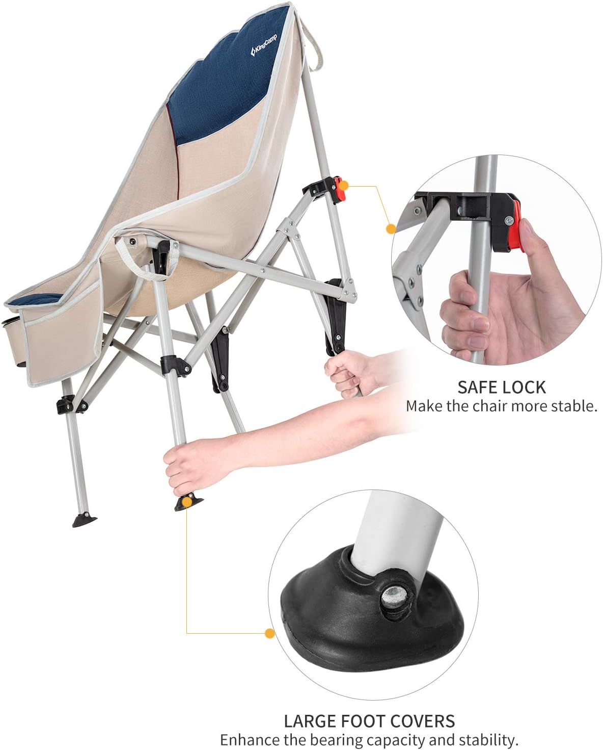 Folding Camping Chair with Cup Holder & Carry Bag Z926395