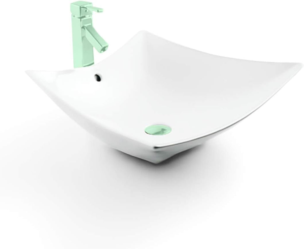 18 Inch Round Ceramic Vessel Sink with Overflow E956