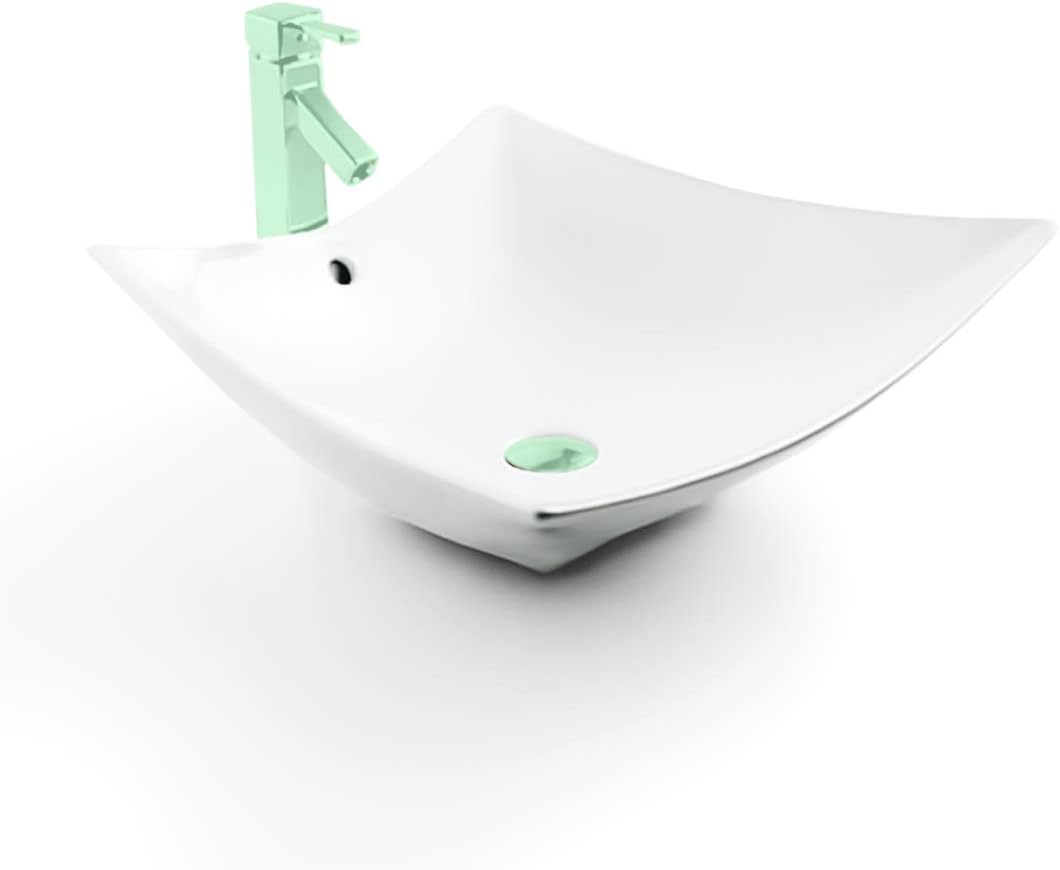 18 Inch Round Ceramic Vessel Sink with Overflow E956