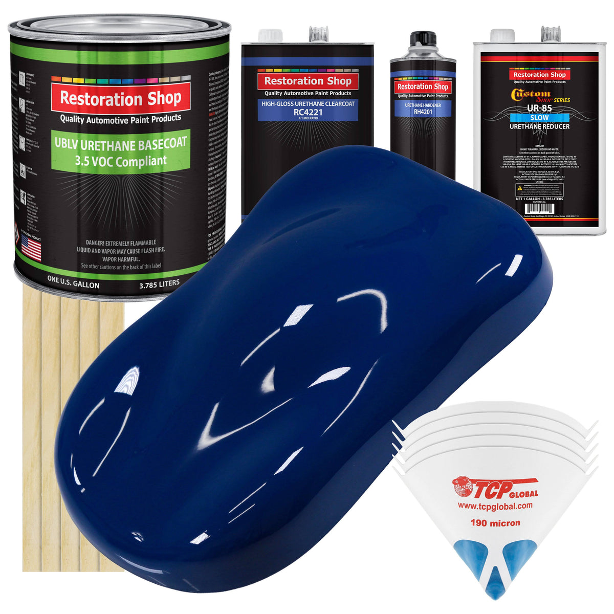 Marine Blue Low VOC Urethane Car Paint Gallon Kit K764756